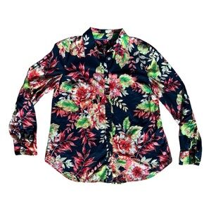 Talbots Petite Floral LS Shirt